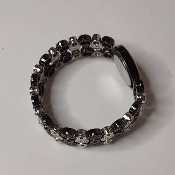 Black And Silver Tone Stretch Watch - Picture 9 of 13